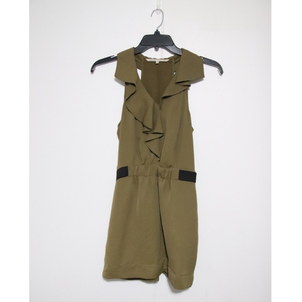 Olive Ruffled Halter top dress